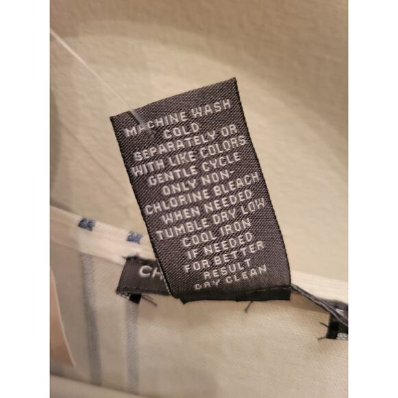 Chelsea & Theodore White Blue Striped Button Down Dress, Sz L - NWT - Picture 6 of 7